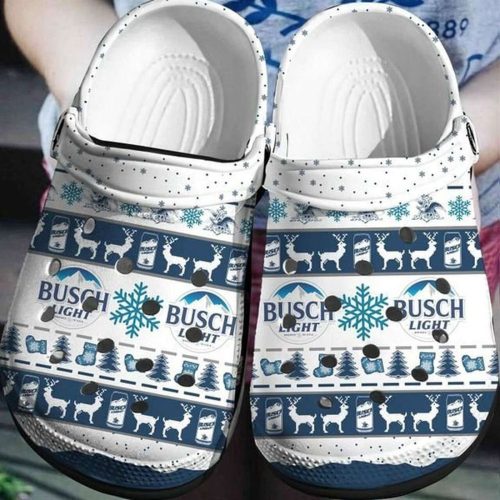 Get Festive with Busch Light Beer Crocband ClogCrocs – Christmas Pattern Shoes