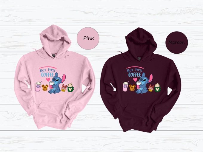 Disney Stitch Coffee Sweatshirt: Funny Gift For Her Disneyworld Hoodie