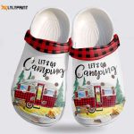 Camping Red Gingham Shoes: Get Inspired with Lets Go Camping Crocs – Funny Christmas Clog Shoes