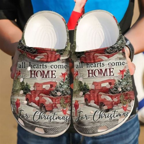 Cardinal All Hearts Come Home For Christmas Crocs – Stylish Crocband Clog Shoes for Men & Women