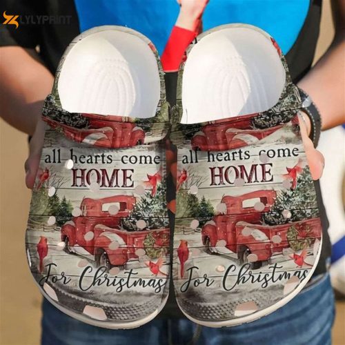Cardinal All Hearts Come Home For Christmas Crocs – Stylish Crocband Clog Shoes for Men & Women
