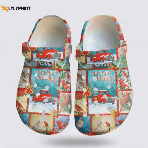 Cardinal Red Truck Christmas Gift Crocs-Shoes: Festive Clog Shoes to Always Be With You