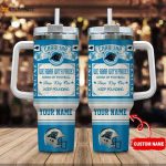 Carolina Panthers NFL Vintage King Of Football Custom Name 40oz Stanley Tumbler – Ideal Gift for Fans!