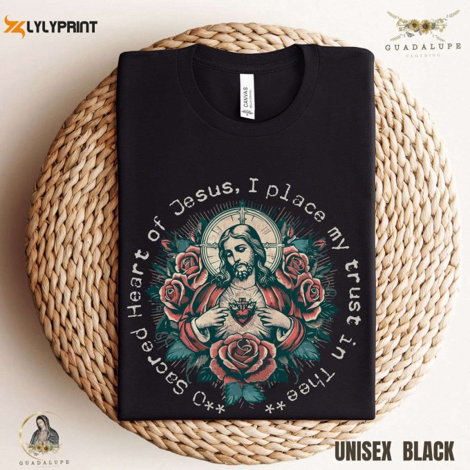 Unisex Sacred Heart Of Jesus Tshirt – Catholic Christian Clothing &Amp;Amp; Devotional Gifts