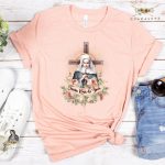 Catholic Unique Gifts: Santa Rosa De Lima T-shirt Vintage Floral & Jesus T-shirt – Devotional Saints Gifts & Faith Church