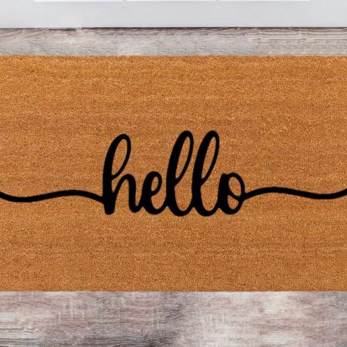 Chilasport Hello Doormats – Personalized Last Name & Monogram Rugs for Front Door Funny Christmas Closing Gift