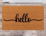 Chilasport Hello Doormats – Personalized Last Name & Monogram Rugs for Front Door Funny Christmas Closing Gift