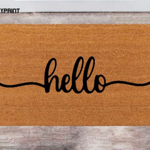 Chilasport Hello Doormats - Personalized Last Name & Monogram Rugs for Front Door Funny Christmas Closing Gift
