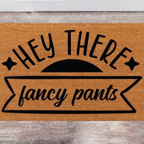 Chilasport Custom Cute Doormat – Hey There Fancy Pants Family Name Rug Christmas Gift Monogram Porch Decor