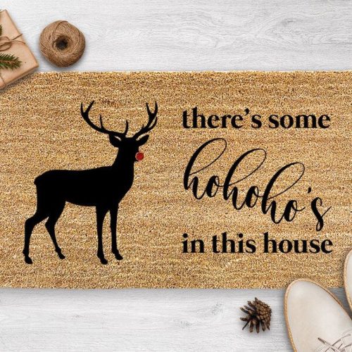 Chilasport Outdoor Mat: Funny Christmas Door Mat ft Cardi B – Ho Ho Ho s in This House! Xmas Rug