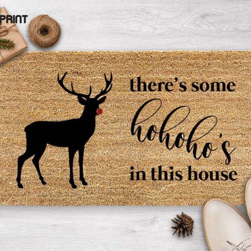 Chilasport Outdoor Mat: Funny Christmas Door Mat ft Cardi B - Ho Ho Ho s in This House! Xmas Rug