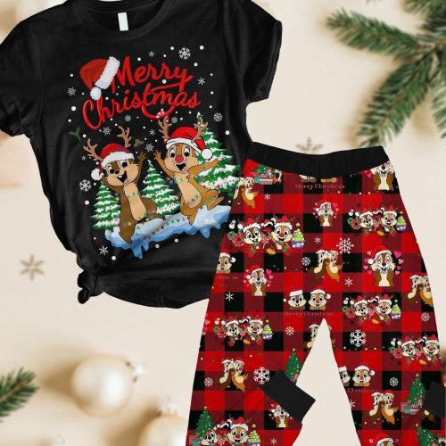 Magical Chip and Dale Christmas Pajamas – Disney Xmas TShirt Pants Set Perfect Magic Kingdom Gift