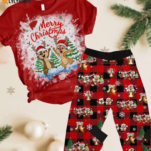 Magical Chip and Dale Christmas Pajamas – Disney Xmas TShirt Pants Set Perfect Magic Kingdom Gift