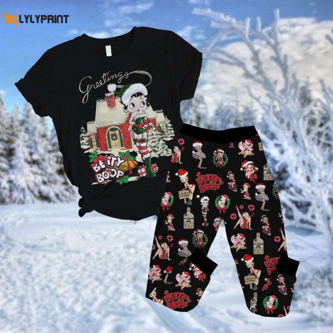 Christmas Betty Boop Pajamas Set: Festive Sleepwear For Women