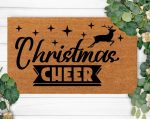 Christmas Cheer Funny Doormat: Personalized Last Name Rug for New Homeowners Perfect Present for Him & Her – Custom Birthday Gift Christmas Cheer Funny Doormat: Personalized Last Name Rug for New Homeowners Perfect Present for Him & Her – Custom Birthday Gift
