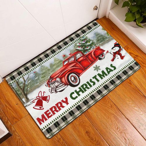 Christmas Decorative Doormat Xmas Welcome Mat for Indoor Outdoor Festive Holiday Door Mat