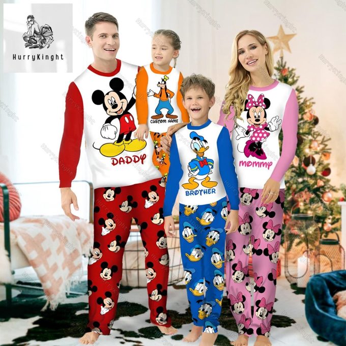 Disney Christmas Pajamas Set: Mickey Minnie Goofy Ducky Family Matching Pjs Disneyworld &Amp; Disneyland Shirts