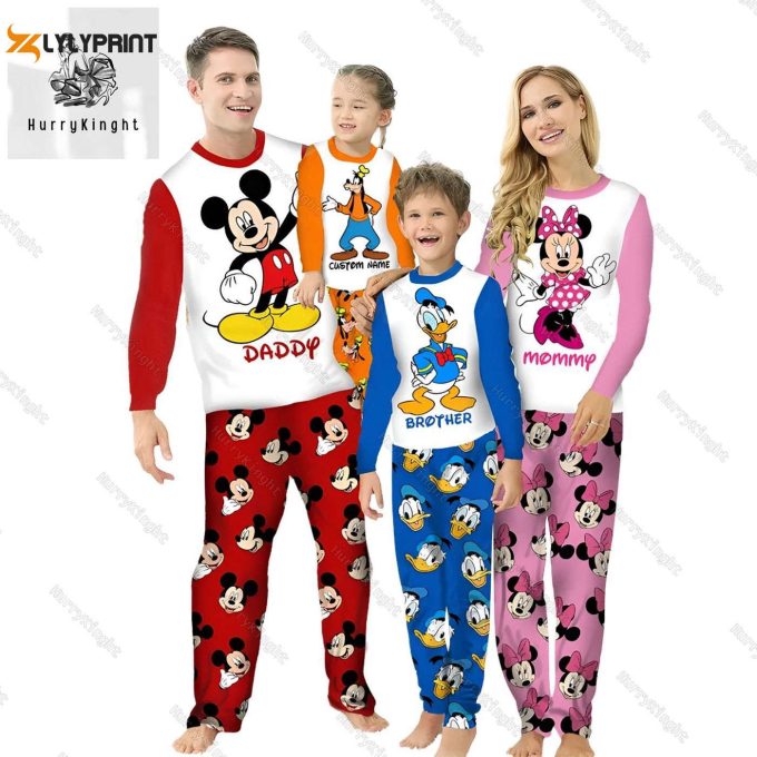 Disney Christmas Pajamas Set: Mickey Minnie Goofy Ducky Family Matching Pjs Disneyworld &Amp;Amp; Disneyland Shirts