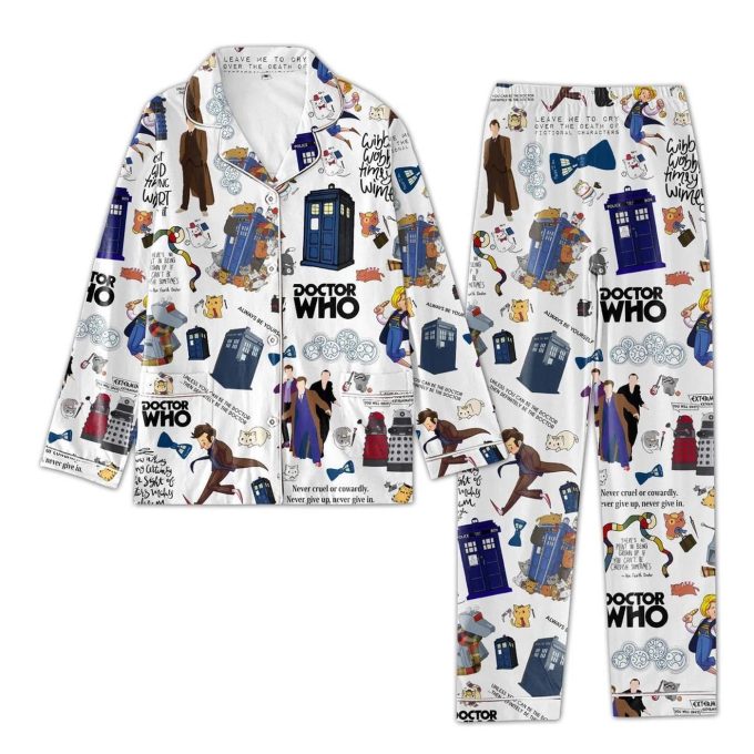 Get Festive With Christmas Doctor Who Pajamas Set – Tardis Tv Movie &Amp; Police Box Design Perfect For Family Pajama Parties!