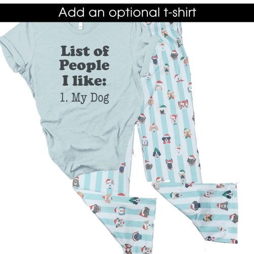 Christmas Dog Pajama Pants & Puppy Pants People I Like My Dog Shirt Dog Lover Christmas Gift