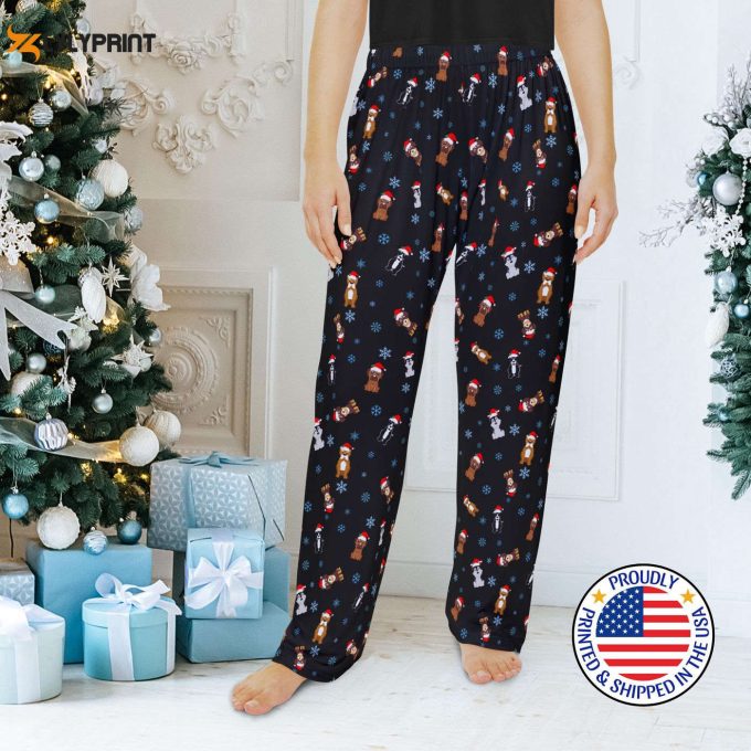 Christmas Dogs Family Pajama Pant – Matching Xmas Cartoon Sleepwear For Holiday Gift