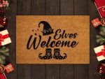Elves Welcome Coir Door Mat: Festive Christmas Doormat for Front Doors Outdoor Fun – Get Yours Now!