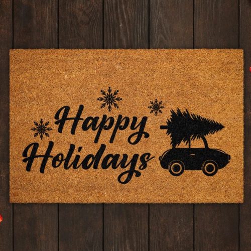 Spread Holiday Cheer with Coir Christmas Doormat – Festive Funny and Welcoming Outdoor Door Mat!