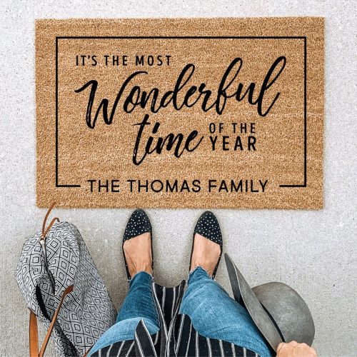 Custom Christmas Doormat: Welcome the Most Wonderful Time with Merry Outdoor Decor