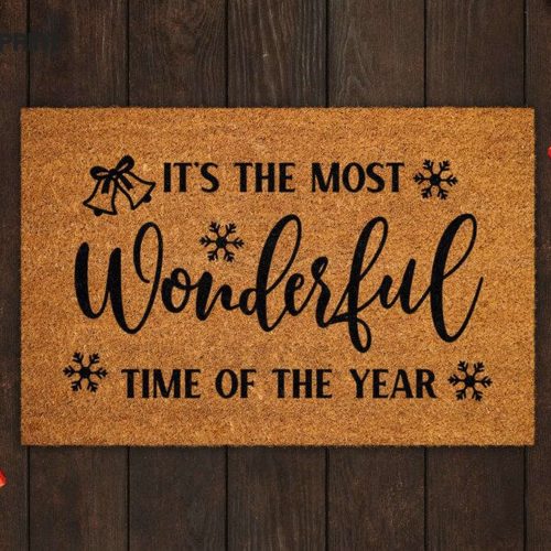 Christmas Doormat: The Most Wonderful Time Coir Mat - Funny & Festive Welcome Mats