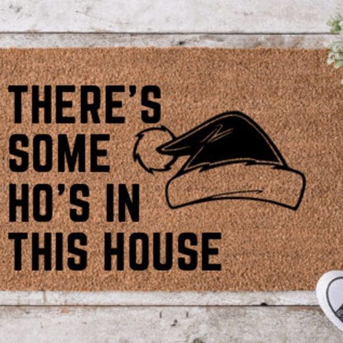 Festive Christmas Doormat: Find Some Hos in This House!
