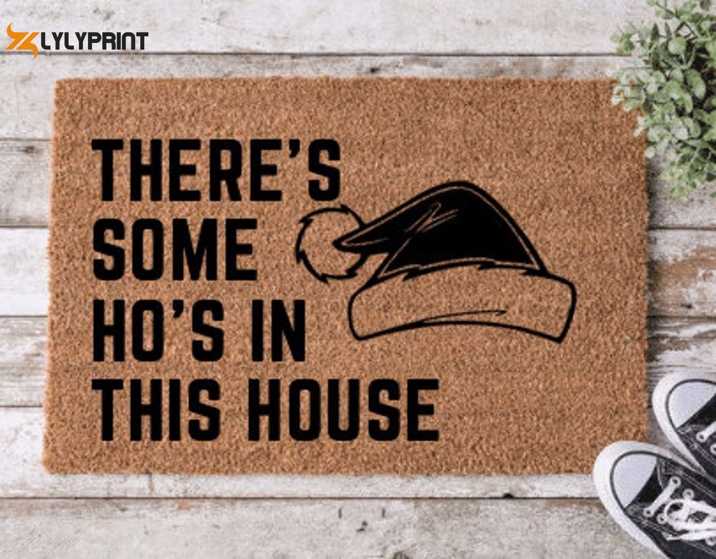 Festive Christmas Doormat: Find Some Hos in This House! Festive Christmas Doormat: Find Some Hos in This House!