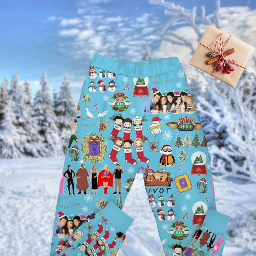 Cozy Christmas Friends TV Pajamas & Chandler Bing Pants – Perfect for Movie Nights!