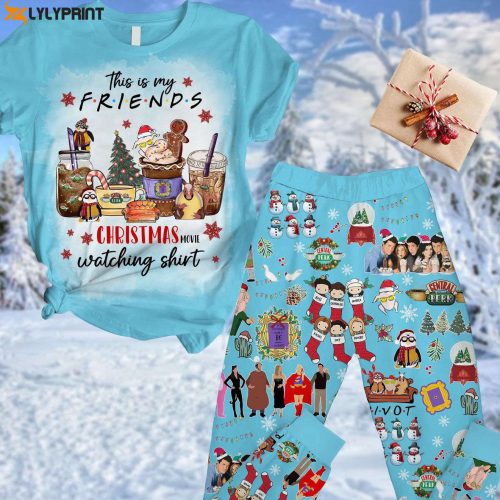 Cozy Christmas Friends TV Pajamas & Chandler Bing Pants – Perfect for Movie Nights!