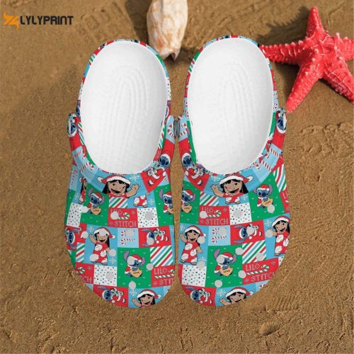 Christmas Hat Lilo And Stitch Clogs – Festive Footwear for Kids & Adults