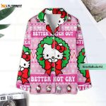 Cozy Christmas Hello Kitty Pajamas Set: Pink Holiday Sleepwear