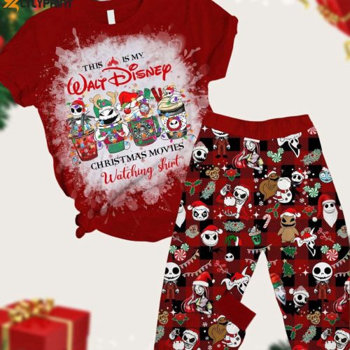 Christmas Jack Skellington Pajamas – Nightmare Before Christmas Santa Hat PJ Set Pants – Walt Disney X