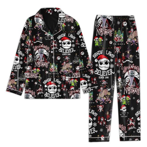 Disney Nightmare Before Christmas Jack Skellington Pajamas Set – Perfect for Family Parties! Jack Sally Pajamas