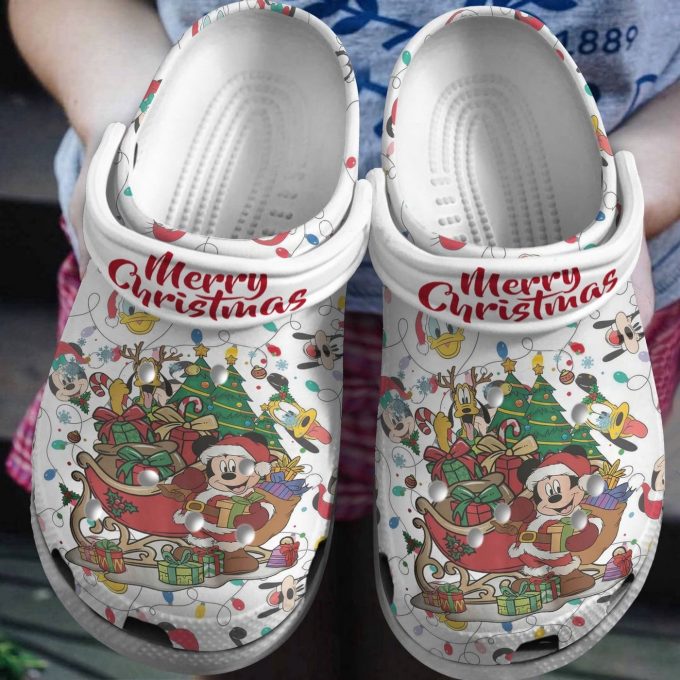 Merry Christmas White Clogs – Christmas Mickey And Friends For Kids &Amp; Adults