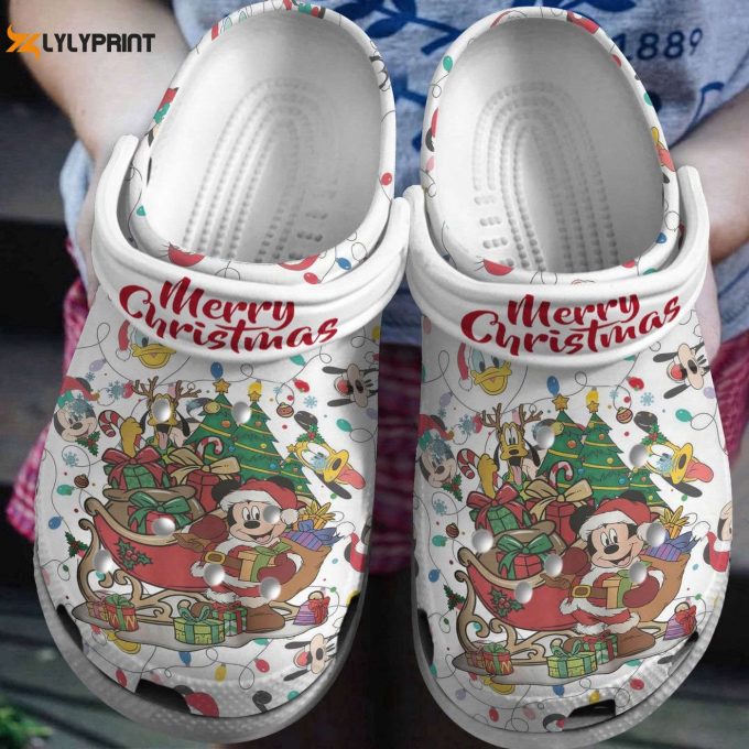 Merry Christmas White Clogs – Christmas Mickey And Friends For Kids &Amp;Amp; Adults