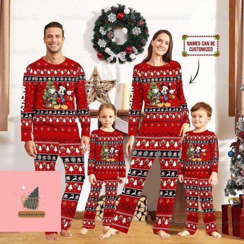 Christmas Personalized Mickey Pajamas Set – Festive Family Disney Sleepwear for Holiday Mickey Mouse Christmas Pajamas