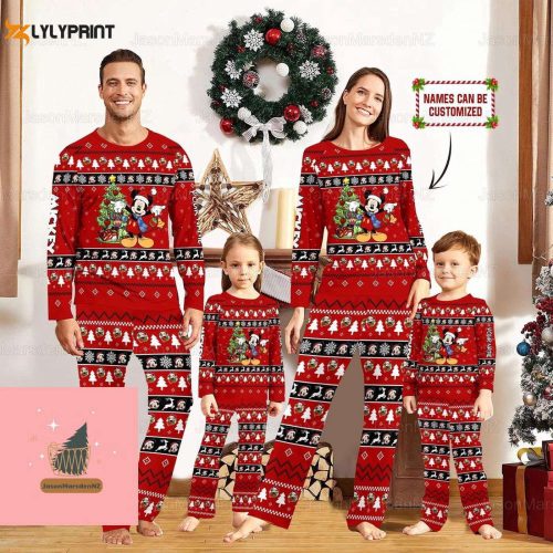 Christmas Personalized Mickey Pajamas Set – Festive Family Disney Sleepwear for Holiday Mickey Mouse Christmas Pajamas