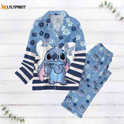 Christmas Stitch Pajamas Set – Family Matching Lilo Stitch Disney Movie Cartoon Shirt Perfect Stitch Lover Gift