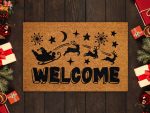 Festive Christmas Welcome Doormat – Coir Front Door Mat for a Funny and Welcoming Entrance