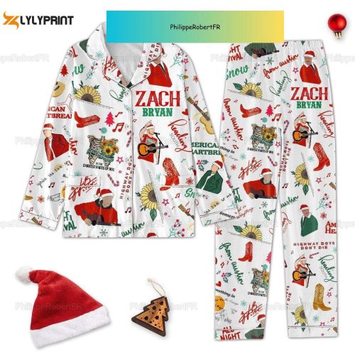 Country Music Christmas Pajamas: Zach Bryan Xmas Set for Highway Boys