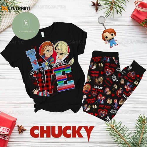 Chucky & Tiffany Pajamas Set: Horror Movie Couple TShirt & Pants