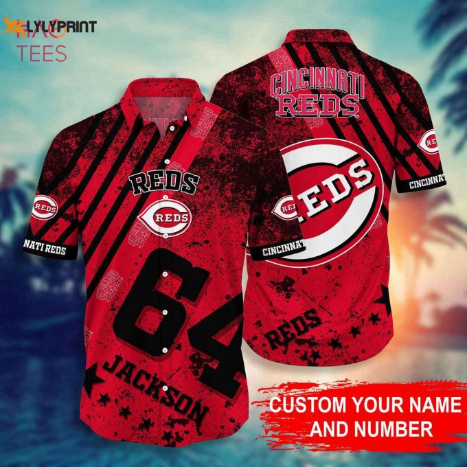 Cincinnati Reds Mlb Personalized Hawaiian Shirt In Red Digital Style 01 – Customizable Fan Gear