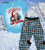 Clint Eastwood Christmas Pajamas Set & Santa Hat Shirt The Good The Bad and The Ugly Movie Pants