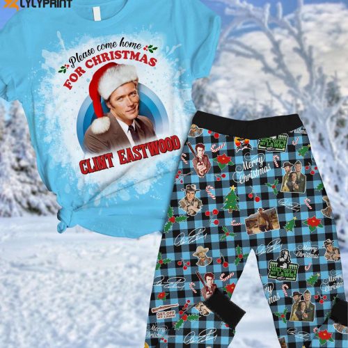 Clint Eastwood Christmas Pajamas Set & Santa Hat Shirt The Good The Bad and The Ugly Movie Pants