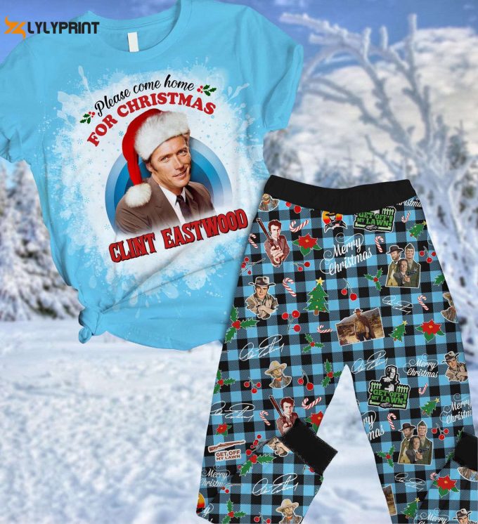 Clint Eastwood Christmas Pajamas Set &Amp;Amp; Santa Hat Shirt The Good The Bad And The Ugly Movie Pants