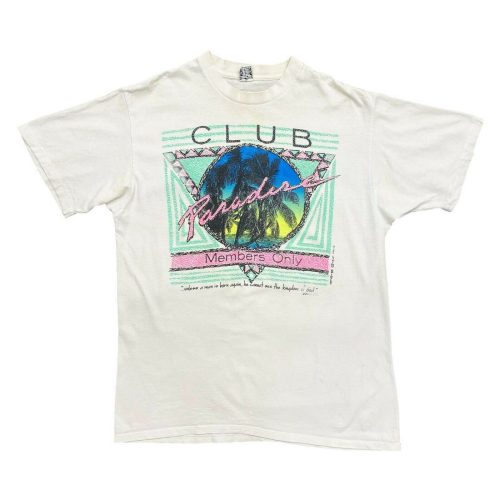 Exclusive Club Paradise Tshirt Vintage 80s Single Stitch Vtg Members Only